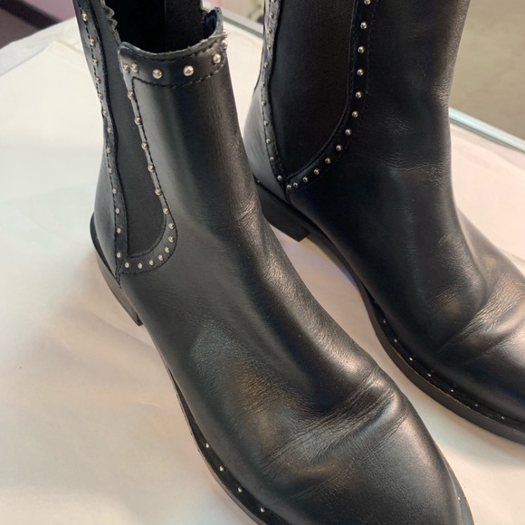 Rebecca Minoff black studded leather Chelsea boots - Picture 12 of 13